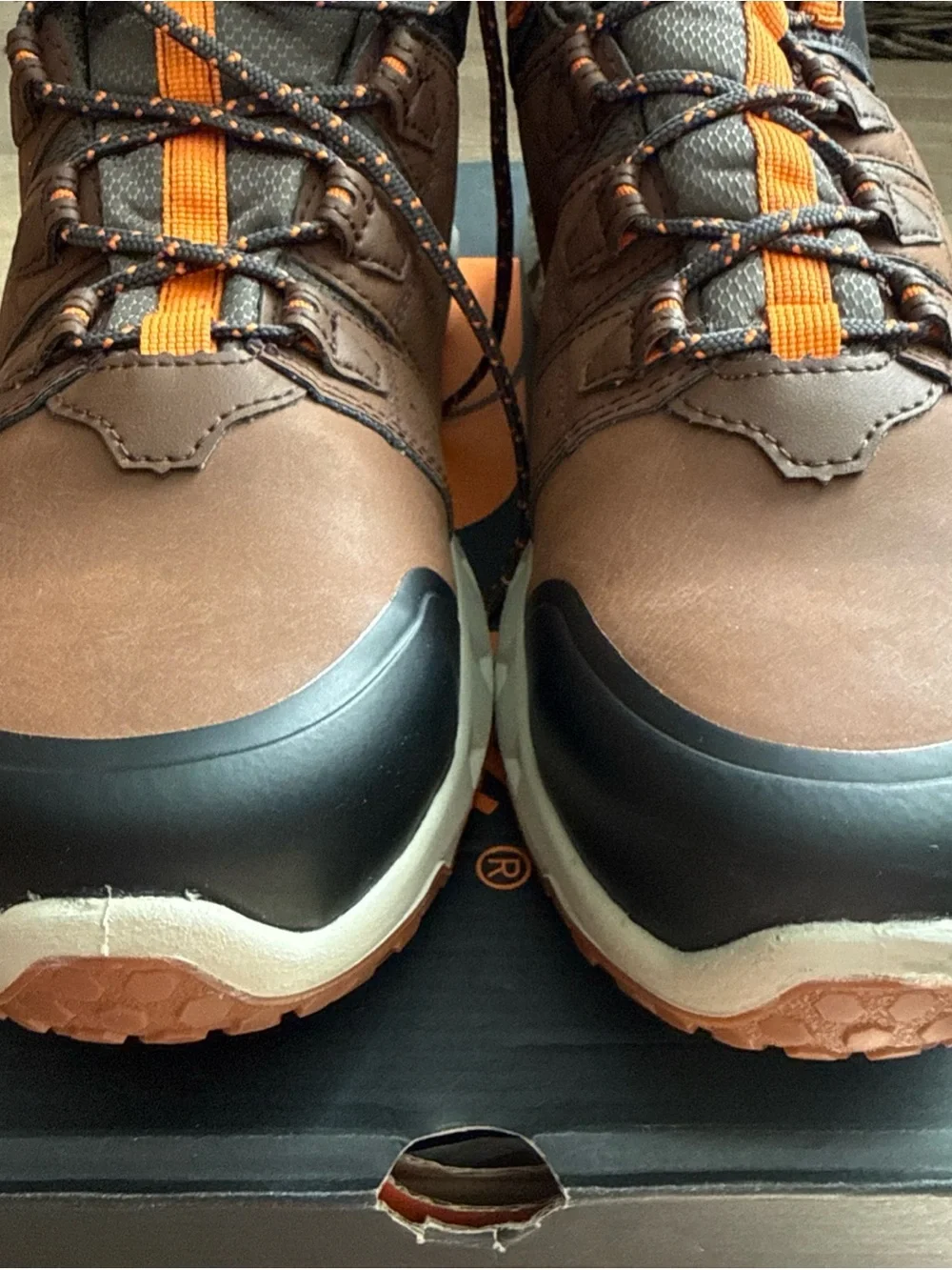 Timberland PRO Men's Brown and Orange Safety Work Boots size 13 steel toed